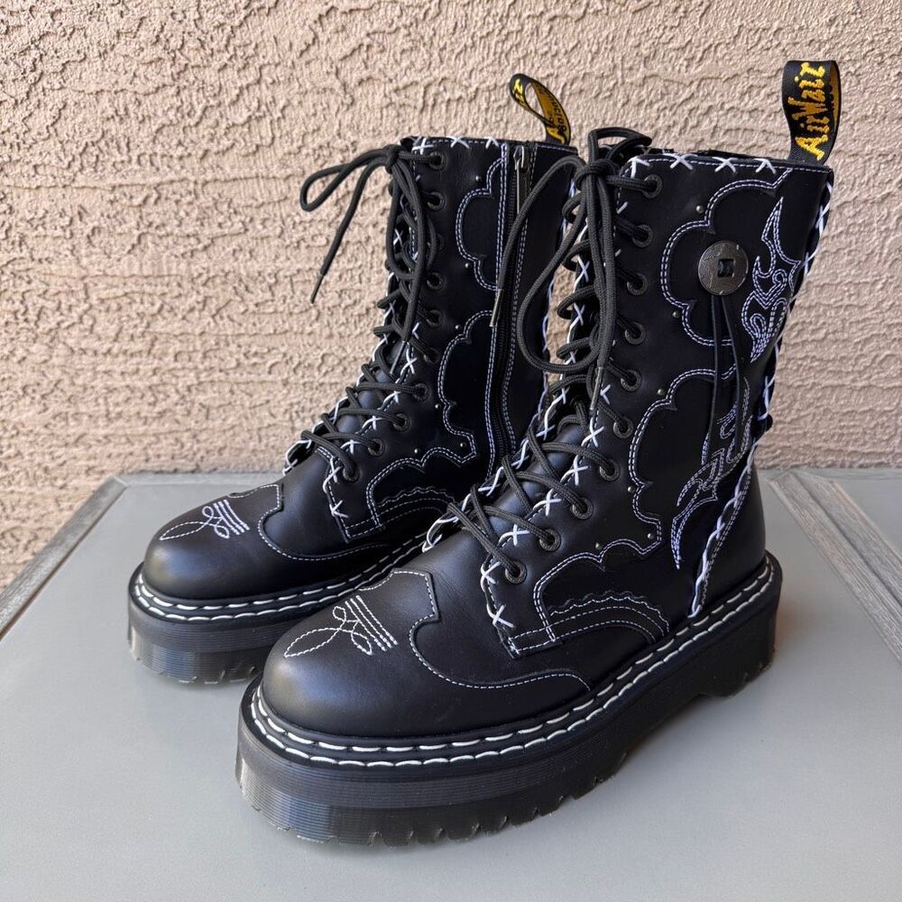 Dr. Martens Jadon Hi Boot Gothic Americana Mens 10US/43EU Black Western Punk